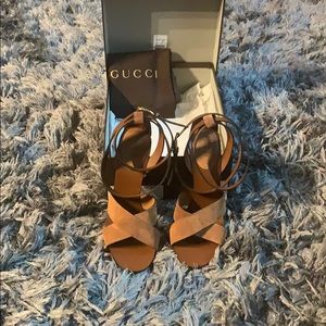 Gucci Leather Upper And Sole Sandal